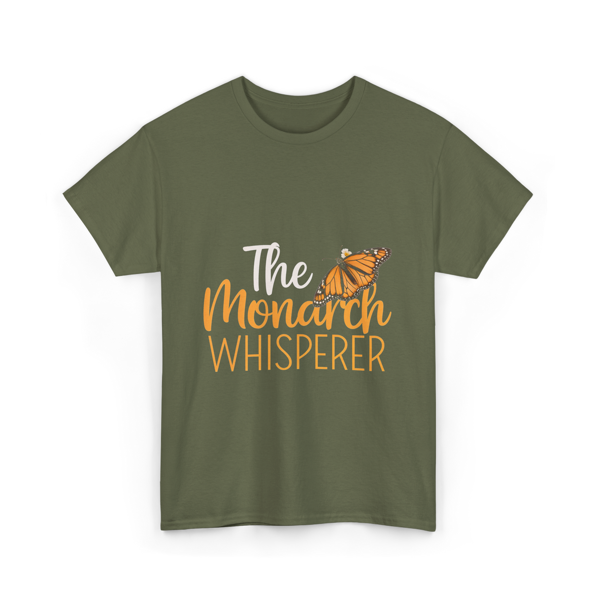 The Monarch Whisperer Butterfly Monarch T-Shirt - Military Green