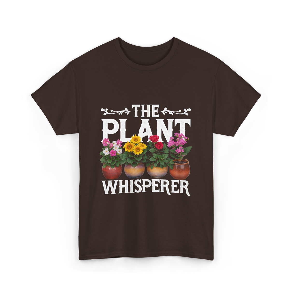 The Plant Whisperer Gardening T-Shirt - Dark Chocolate