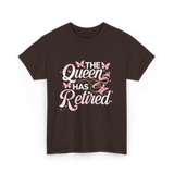 The Queen Has Retired Floral T-Shirt - Dark Chocolate