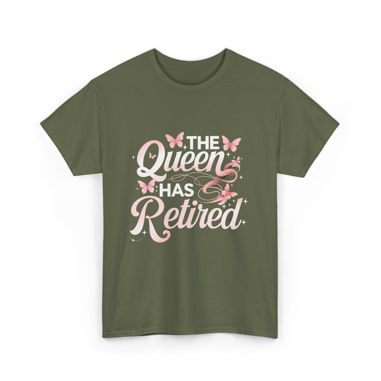 The Queen Has Retired Floral T-Shirt - Military Green