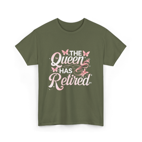 The Queen Has Retired Floral T-Shirt - Military Green