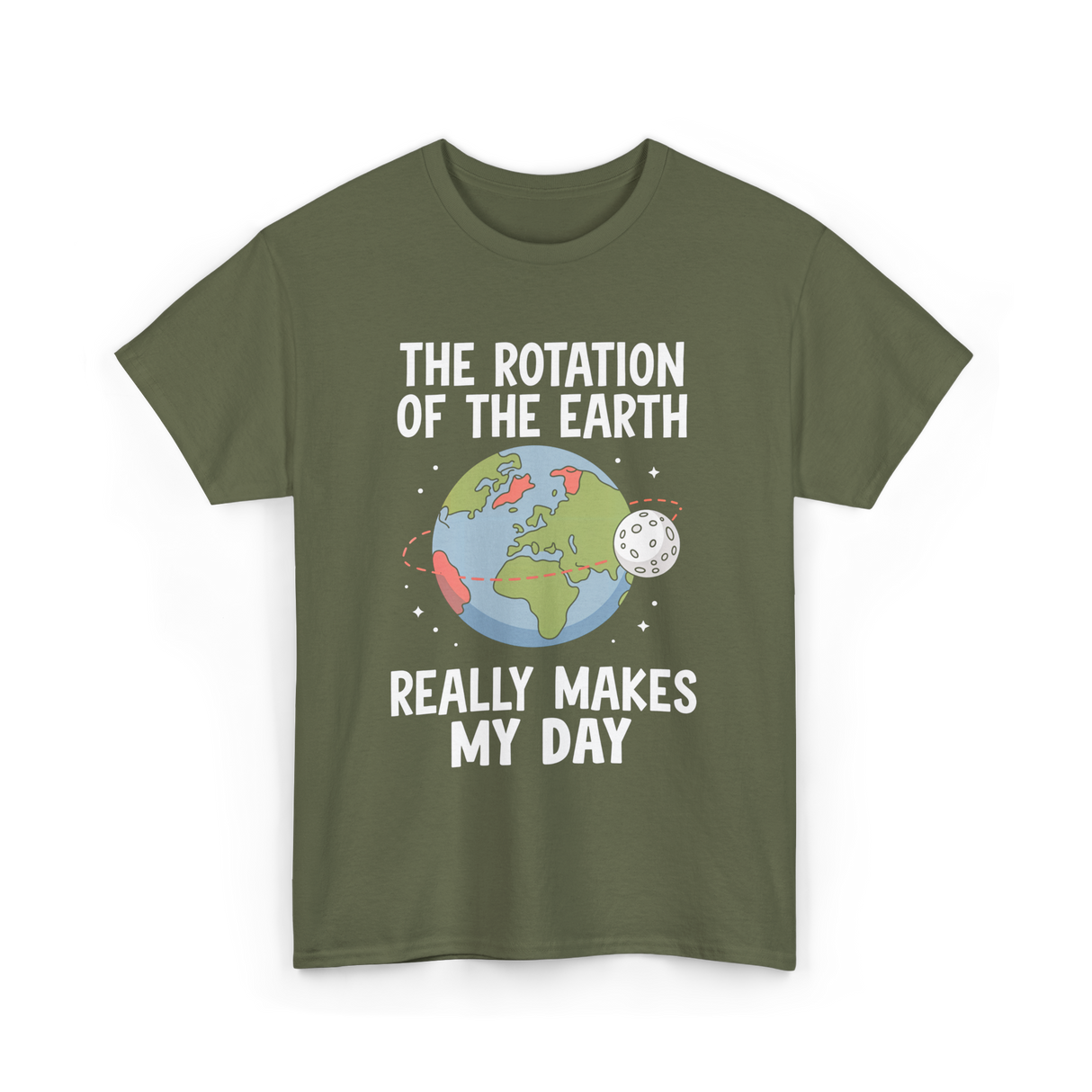 The Rotation of the Science T-Shirt - Military Green