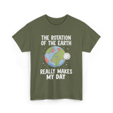 The Rotation of the Science T-Shirt - Military Green