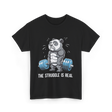 The Struggle Is Real Panda Fitness T-Shirt - Black