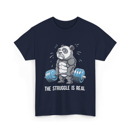 The Struggle Is Real Panda Fitness T-Shirt - Navy