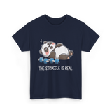 The Struggle Is Real Panda Fitness T-Shirt - Navy