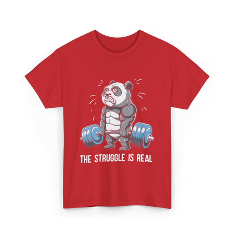 The Struggle Is Real Panda Fitness T-Shirt - Red