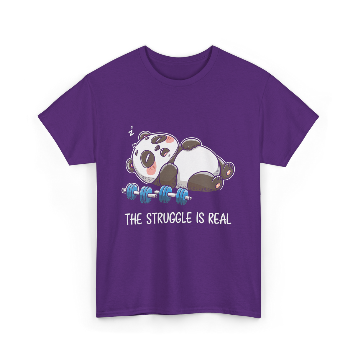 The Struggle Is Real Panda Fitness T-Shirt - Purple