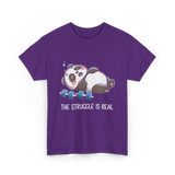 The Struggle Is Real Panda Fitness T-Shirt - Purple