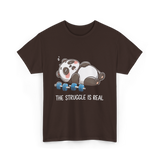 The Struggle Is Real Panda Fitness T-Shirt - Dark Chocolate