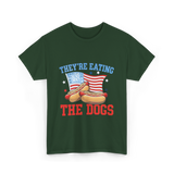 Theyre Eating The Dogs Hot Dog T-Shirt - Forest Green