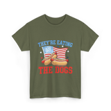 Theyre Eating The Dogs Hot Dog T-Shirt - Military Green