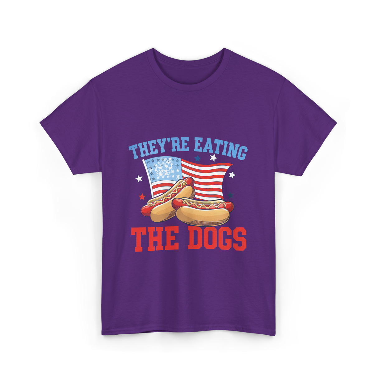 Theyre Eating The Dogs Hot Dog T-Shirt - Purple