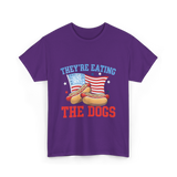 Theyre Eating The Dogs Hot Dog T-Shirt - Purple