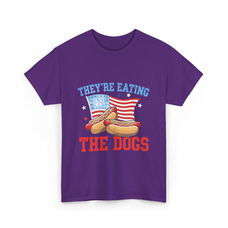 Theyre Eating The Dogs Hot Dog T-Shirt - Purple