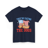 Theyre Eating The Dogs Hot Dog T-Shirt - Navy