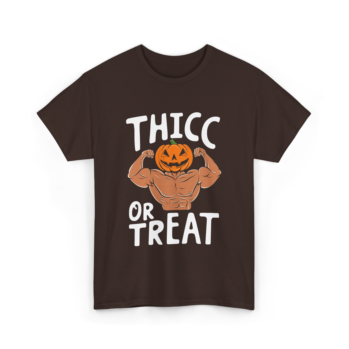 Thicc or Treat Halloween Costume T-Shirt - Dark Chocolate