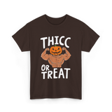 Thicc or Treat Halloween Costume T-Shirt - Dark Chocolate