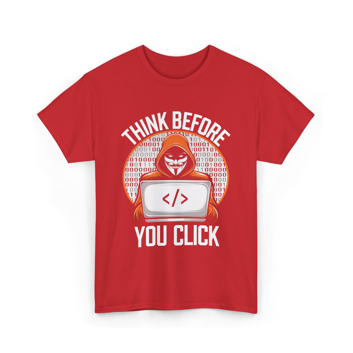 Think Before You Click Cybersecurity T-Shirt - Red