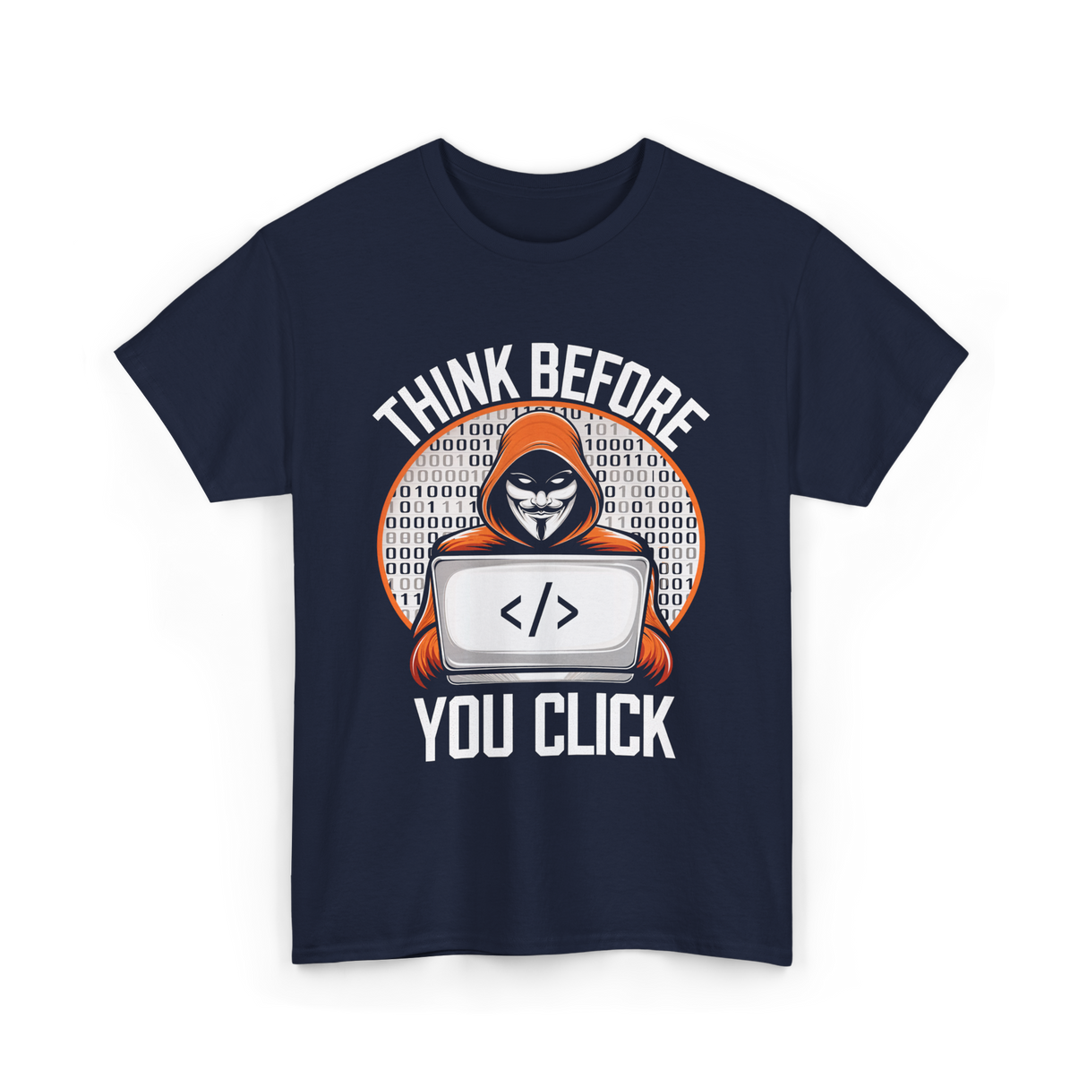 Think Before You Click Cybersecurity T-Shirt - Navy