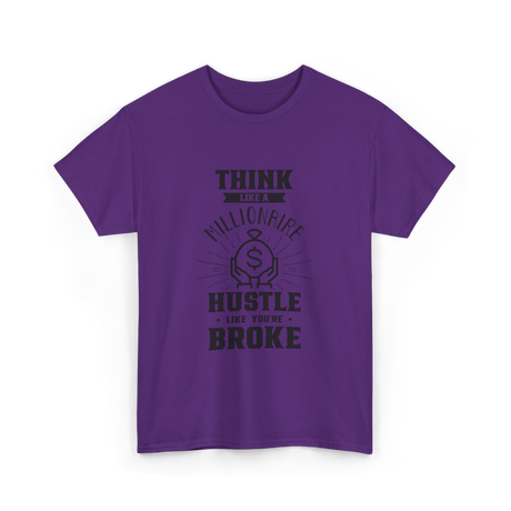 Think Like A Millionaire Money T-Shirt - Purple