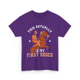 This Actually Is My First Rodeo Cowboy T-Shirt - Purple