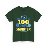 This Boy Is 100 Days Smarter Kids T-Shirt - Forest Green