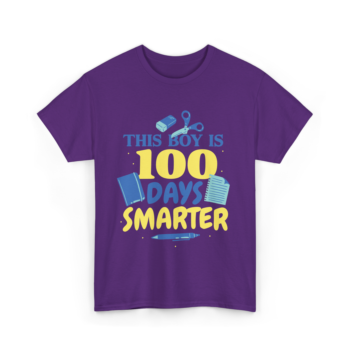 This Boy Is 100 Days Smarter Kids T-Shirt - Purple