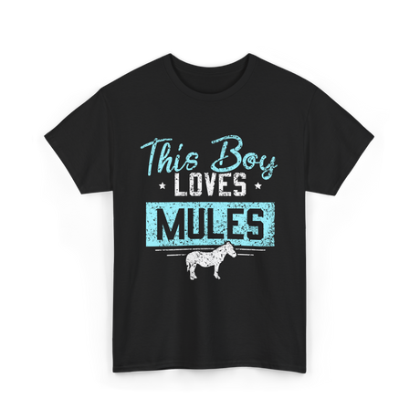 This Boy Loves Mules Animal Lover T-Shirt - Black