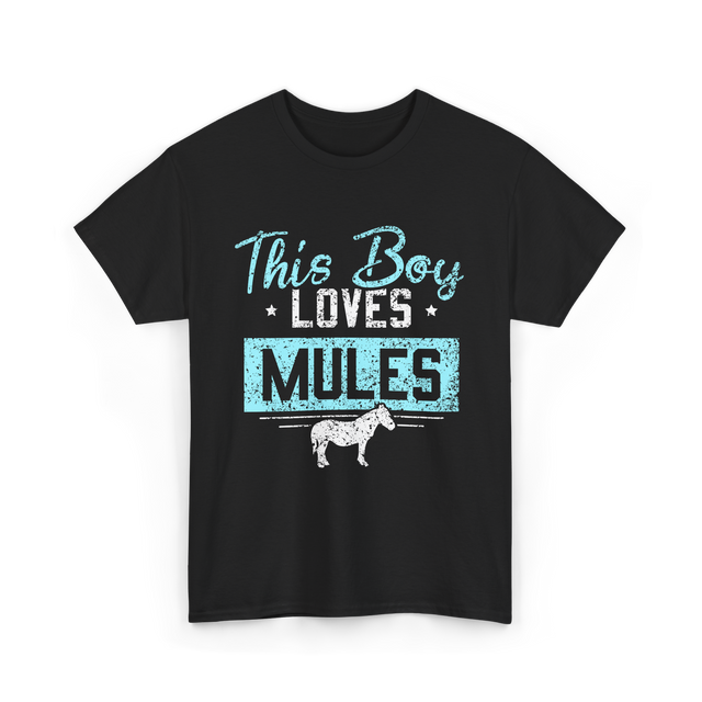 This Boy Loves Mules Animal Lover T-Shirt - Black