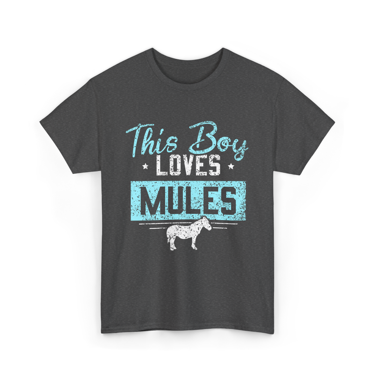 This Boy Loves Mules Animal Lover T-Shirt - Dark Heather