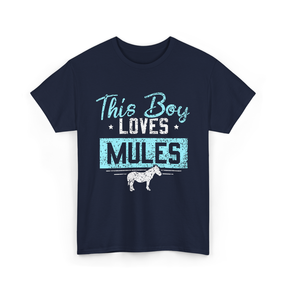 This Boy Loves Mules Animal Lover T-Shirt - Navy