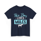 This Boy Loves Mules Animal Lover T-Shirt - Navy