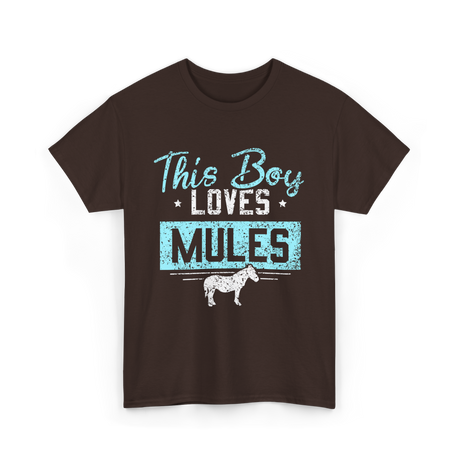 This Boy Loves Mules Animal Lover T-Shirt - Dark Chocolate