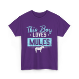 This Boy Loves Mules Animal Lover T-Shirt - Purple