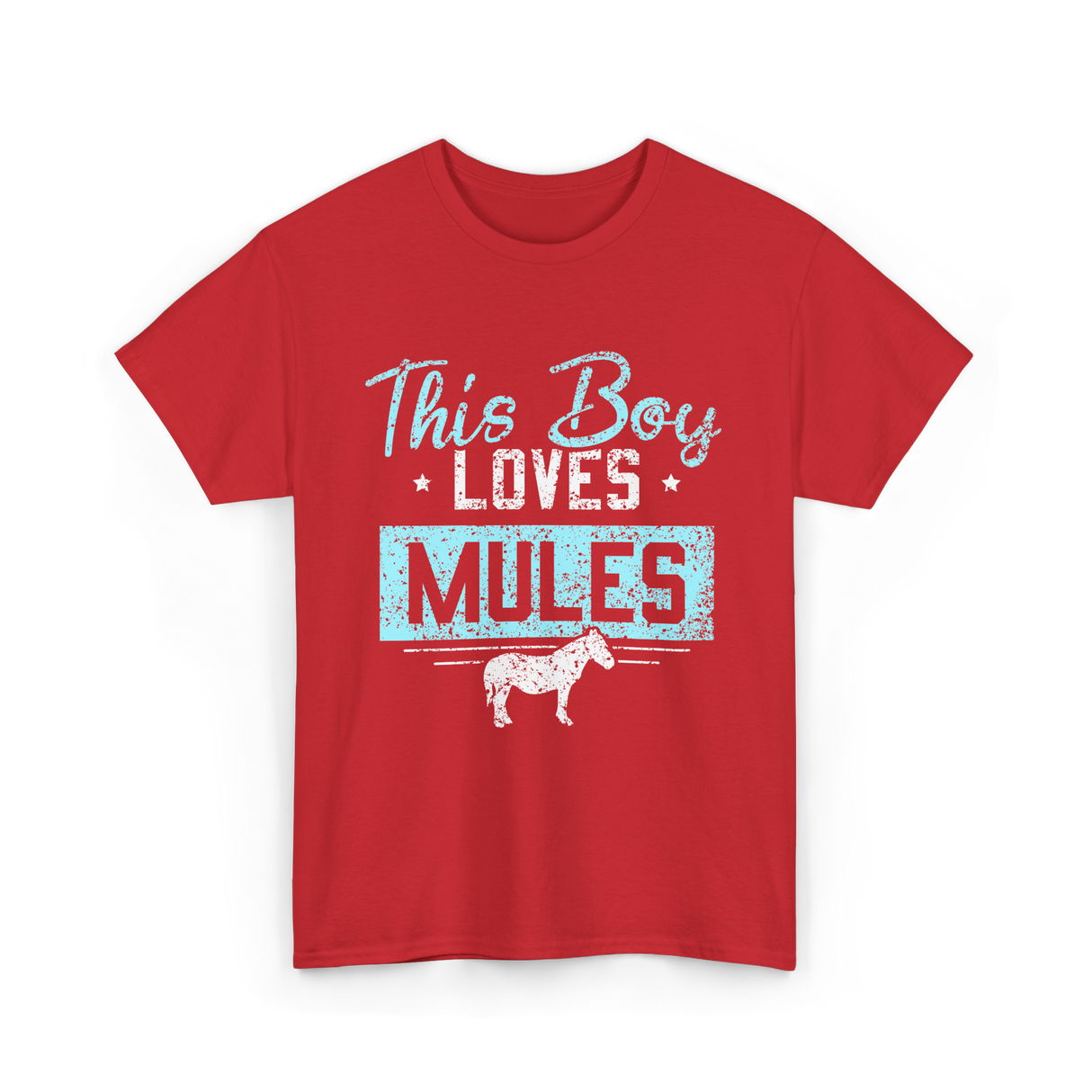 This Boy Loves Mules Animal Lover T-Shirt - Red