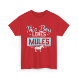 This Boy Loves Mules Animal Lover T-Shirt - Red