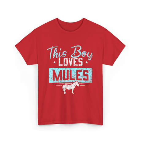 This Boy Loves Mules Animal Lover T-Shirt - Red