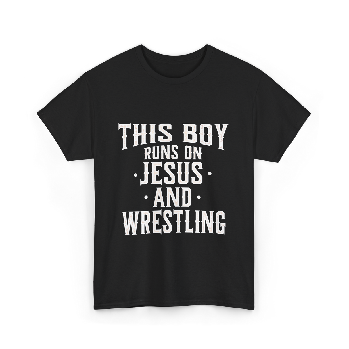 This Boy Runs On Jesus Wrestling T-Shirt - Black