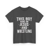 This Boy Runs On Jesus Wrestling T-Shirt - Dark Heather