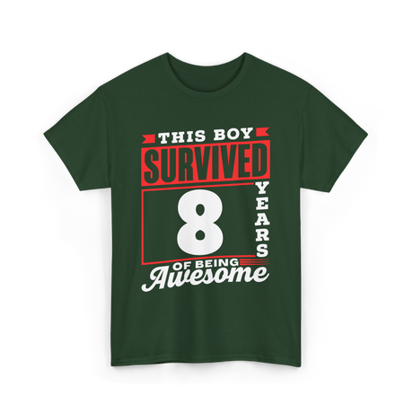 This Boy Survived Awesome Boys Birthday T-Shirt - Forest Green