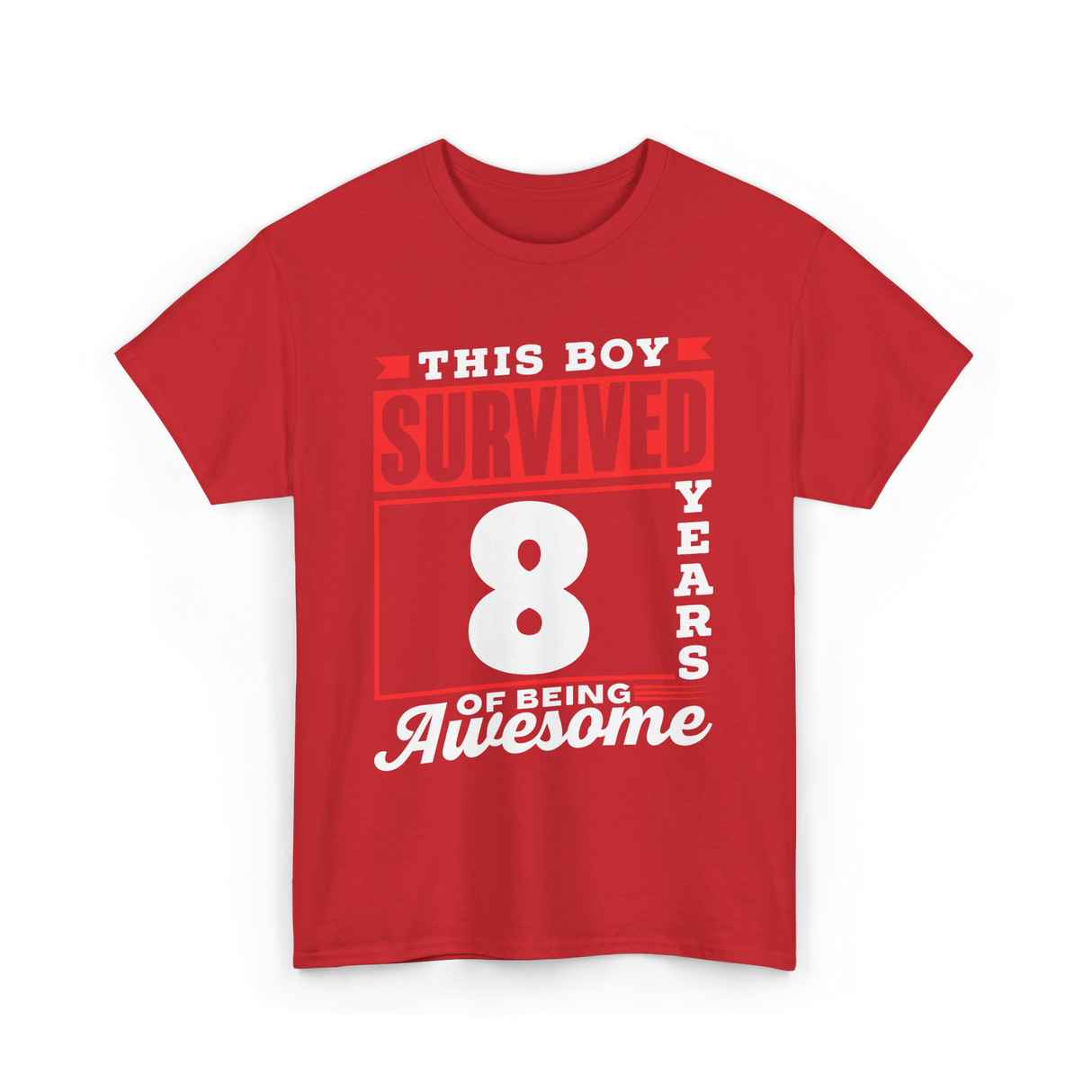 This Boy Survived Awesome Boys Birthday T-Shirt - Red