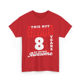 This Boy Survived Awesome Boys Birthday T-Shirt - Red