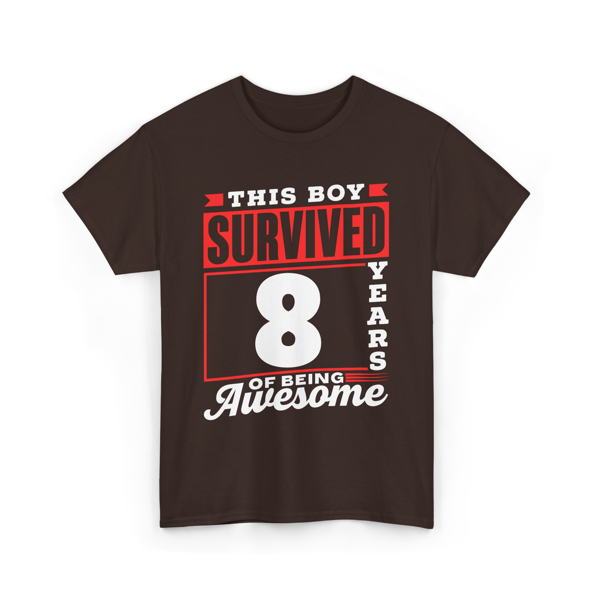 This Boy Survived Awesome Boys Birthday T-Shirt - Dark Chocolate