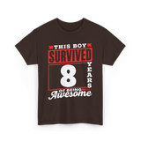 This Boy Survived Awesome Boys Birthday T-Shirt - Dark Chocolate