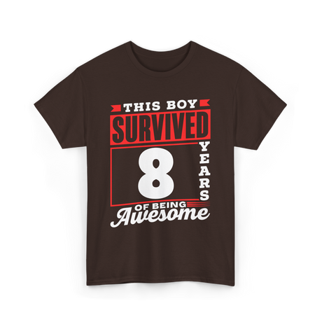 This Boy Survived Awesome Boys Birthday T-Shirt - Dark Chocolate