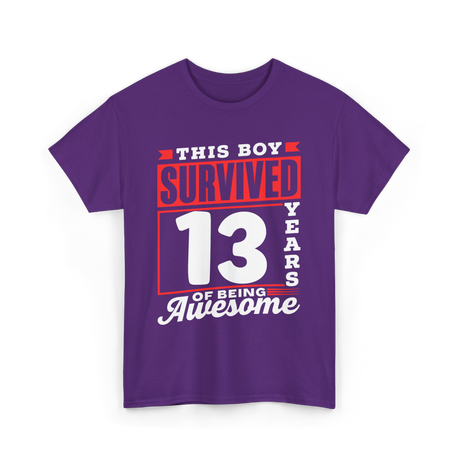 This Boy Survived Boys Birthday T-Shirt - Purple