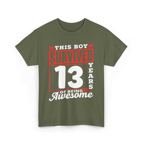 This Boy Survived Boys Birthday T-Shirt - Military Green