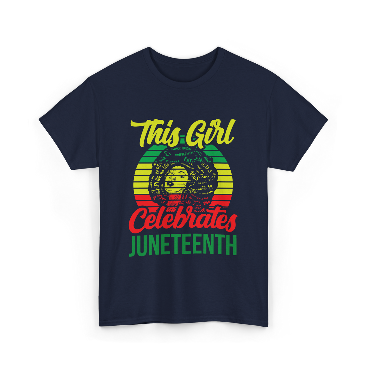 This Girl Celebrates Juneteenth T-Shirt - Navy