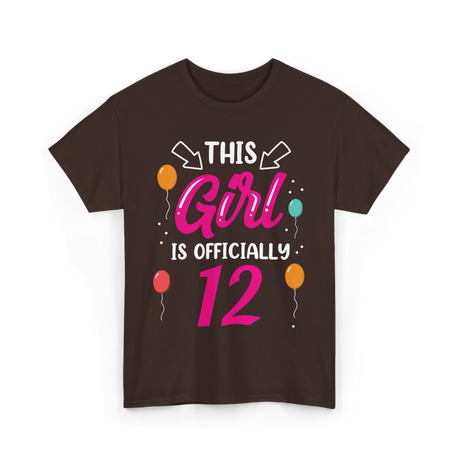 This Girl Is 12 Birthday Girls T-Shirt - Dark Chocolate